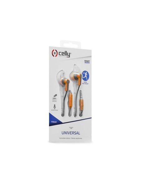 Celly FITBEATOR cuffia e auricolare Cablato In-ear Musica e Chiamate Arancione
