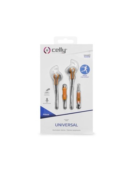 Celly FITBEATOR cuffia e auricolare Cablato In-ear Musica e Chiamate Arancione