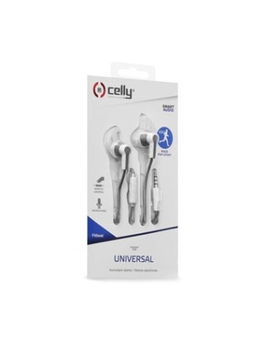 Celly FITBEATWH cuffia e auricolare Cablato In-ear Bianco
