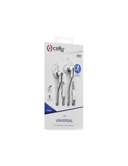 Celly FITBEATWH cuffia e auricolare Cablato In-ear Bianco