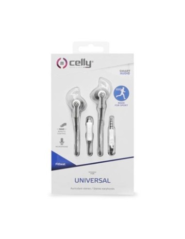 Celly FITBEATWH cuffia e auricolare Cablato In-ear Bianco