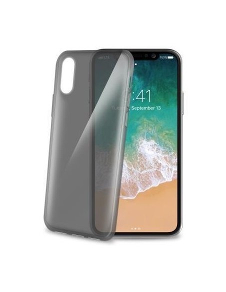 Celly GELSKIN900BK custodia per cellulare 14,7 cm (5.8") Custodia sottile Nero, Trasparente