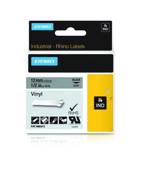 Dymo NASTRO 12MMX 5 5M VINILE NE GR  1805413 0071701059697 MATERIALE DI CONSUMO