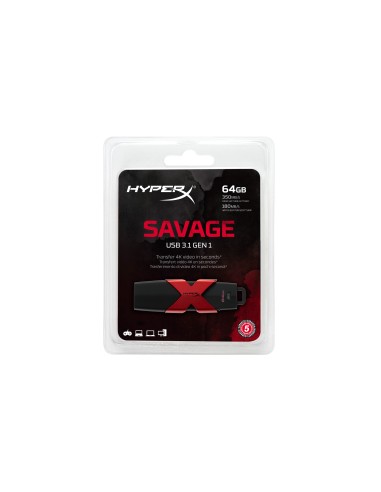 HyperX 64GB unità flash USB USB tipo A 3.2 Gen 1 (3.1 Gen 1) Nero, Rosso