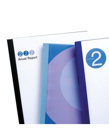 GBC Copertine rilegatura termica LeatherGrain 4mm blu royal(100)