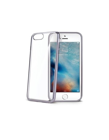 Celly LASER801DS custodia per cellulare 14 cm (5.5") Cover Argento, Trasparente