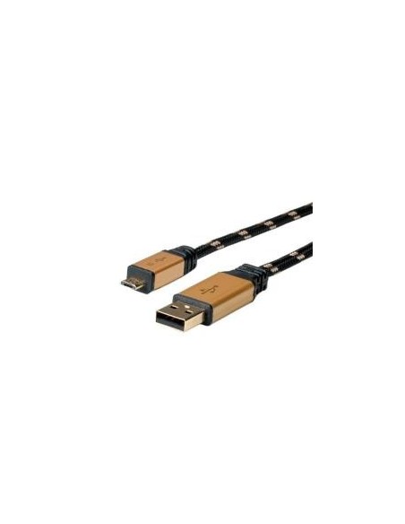 Nilox NX090301125 cavo USB USB 2.0 0,8 m USB A Micro-USB B Nero, Oro
