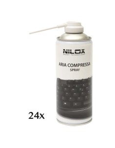 Nilox Spray à air comprimé pour Nettoyer Les Ordinateurs, claviers et Accessoires - Multipack 24pc Spruzzo per la pulizia