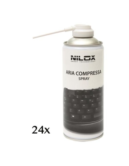 Nilox Spray à air comprimé pour Nettoyer Les Ordinateurs, claviers et Accessoires - Multipack 24pc Spruzzo per la pulizia