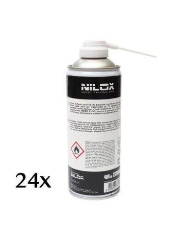 Nilox Spray à air comprimé pour Nettoyer Les Ordinateurs, claviers et Accessoires - Multipack 24pc Spruzzo per la pulizia
