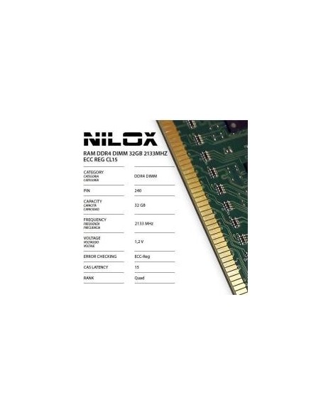 Nilox NXR322133M1C15 memoria 32 GB 1 x 32 GB DDR4 2133 MHz Data Integrity Check (verifica integrità dati)