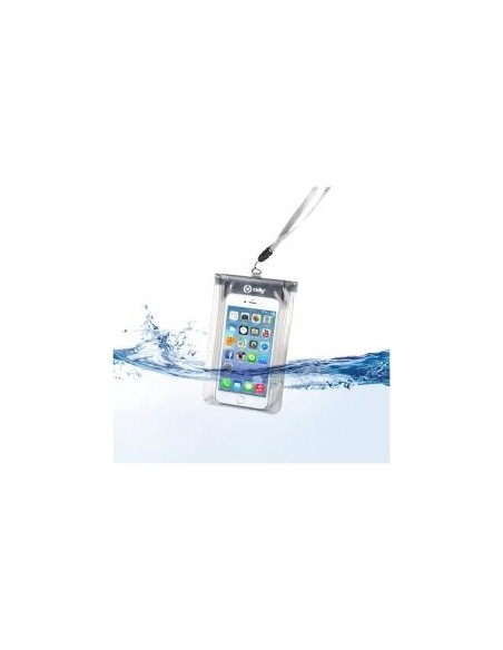 Celly SPLASHBAGWH custodia per cellulare 14,5 cm (5.7") Custodia a sacchetto Trasparente, Bianco