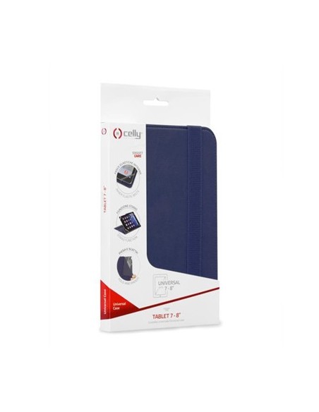 Celly Unitab 20,3 cm (8") Custodia a libro Blu