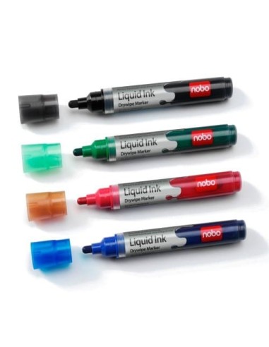 Nobo Pennarelli Liquid Ink cancellabili a secco assortiti (12)