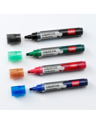 Nobo Pennarelli Liquid Ink cancellabili a secco nero (12)