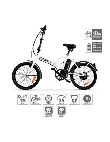 Nilox X1 Nero, Bianco Acciaio 50,8 cm (20") 20 kg