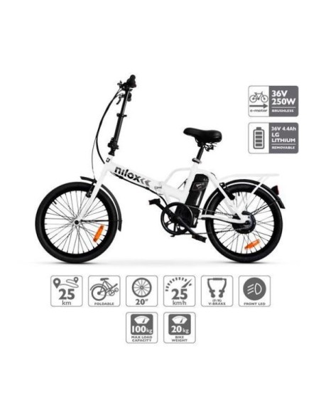 Nilox X1 Nero, Bianco Acciaio 50,8 cm (20") 20 kg
