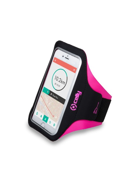 Celly ARMBANDXLPK custodia per cellulare 12,7 cm (5") Fascia da braccio Nero, Rosa