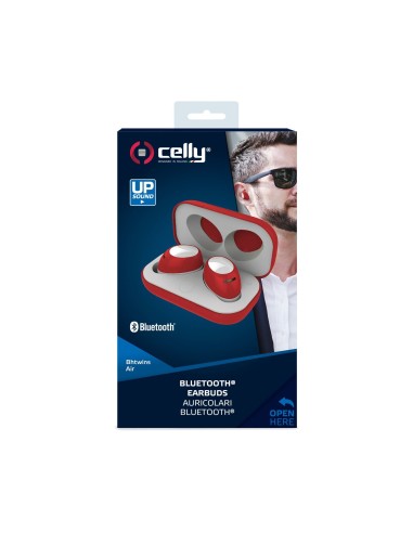 Celly Bh Twins Air Auricolare Wireless In-ear Musica e Chiamate Bluetooth Rosso