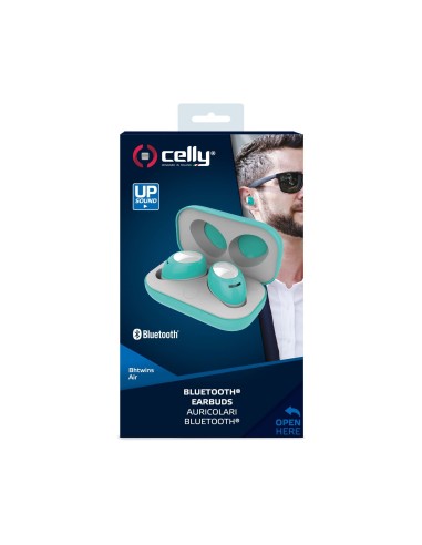 Celly Bh Twins Air Auricolare Wireless In-ear Musica e Chiamate Bluetooth Verde