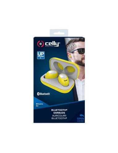 Celly Bh Twins Air Auricolare Wireless In-ear Musica e Chiamate Bluetooth Giallo
