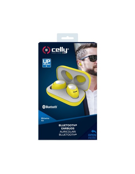 Celly Bh Twins Air Auricolare Wireless In-ear Musica e Chiamate Bluetooth Giallo