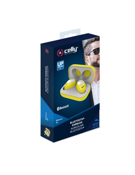 Celly Bh Twins Air Auricolare Wireless In-ear Musica e Chiamate Bluetooth Giallo