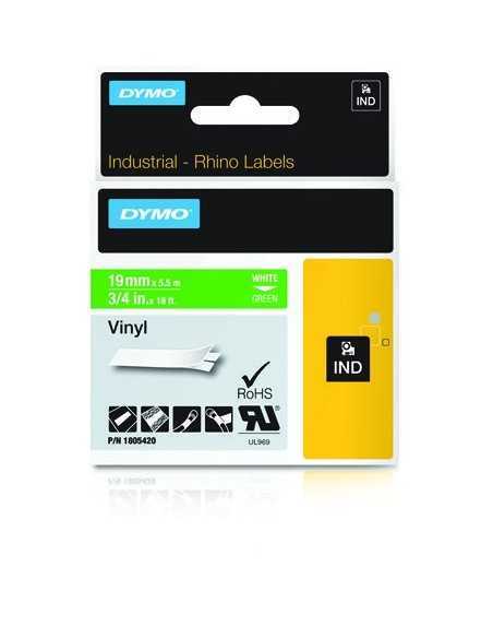 Dymo NASTRO 19MMX 5 5M VINILE BI VE D1 RHINOPRO 1805420 0071701059765 MATERIALE DI CONSUMO