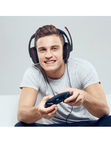 Celly GameBeatPro Auricolare Cablato A Padiglione Gaming Nero, Rosso