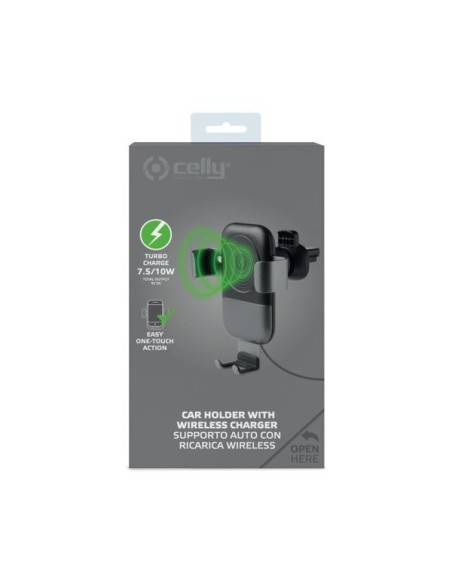 Celly GRAVITYCHARGE Caricabatterie per dispositivi mobili Smartphone Nero Carica wireless Auto