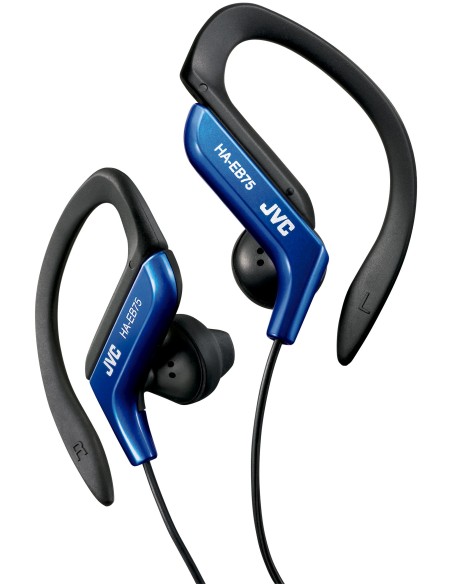 JVC HA-EB75 Cuffie Cablato A clip, In-ear Sport Nero, Blu