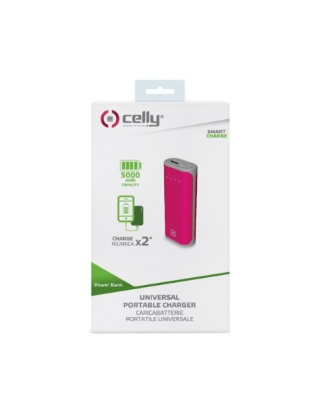 Celly PBD5000PK batteria portatile Ioni di Litio 5000 mAh Rosa