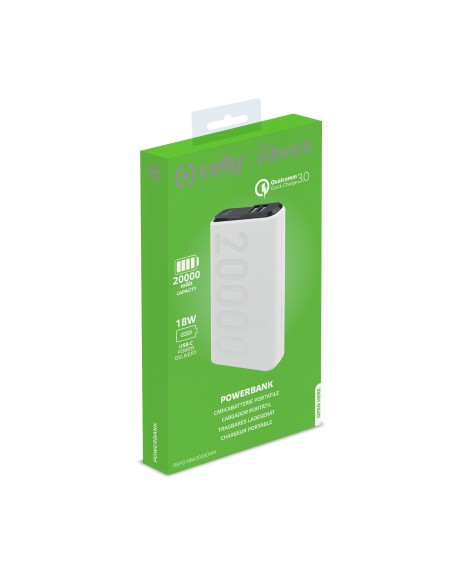 Celly PD18W 20000 mAh Bianco