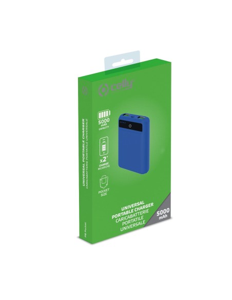 Celly PBPOCKET5000BL batteria portatile Polimeri di litio (LiPo) 5000 mAh Blu