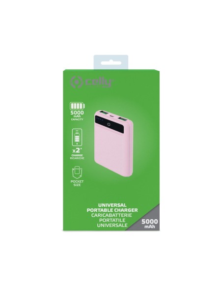 Celly PBPOCKET5000PK batteria portatile Polimeri di litio (LiPo) 5000 mAh Rosa