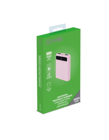 Celly PBPOCKET5000PK batteria portatile Polimeri di litio (LiPo) 5000 mAh Rosa