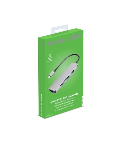 Celly Prohub USB 3.2 Gen 1 (3.1 Gen 1) Type-C Argento