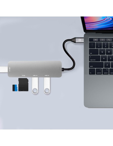 Celly Prohub USB 3.2 Gen 1 (3.1 Gen 1) Type-C Argento