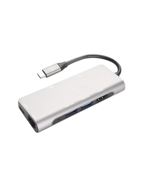 Celly Prohub USB 3.2 Gen 1 (3.1 Gen 1) Type-C Argento