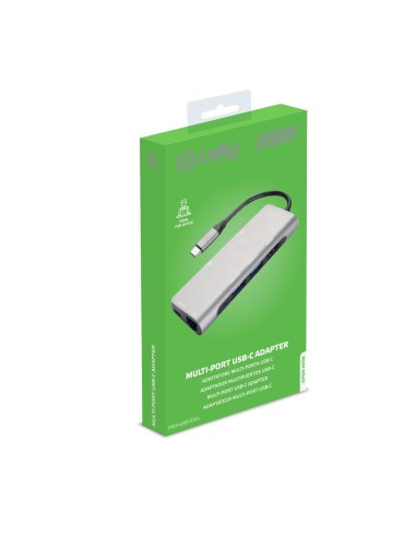 Celly Prohub USB 3.2 Gen 1 (3.1 Gen 1) Type-C Argento