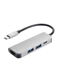 Celly Prohub USB 3.2 Gen 1 (3.1 Gen 1) Type-C Argento