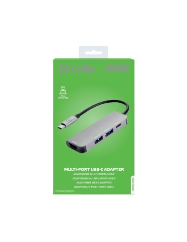 Celly Prohub USB 3.2 Gen 1 (3.1 Gen 1) Type-C Argento
