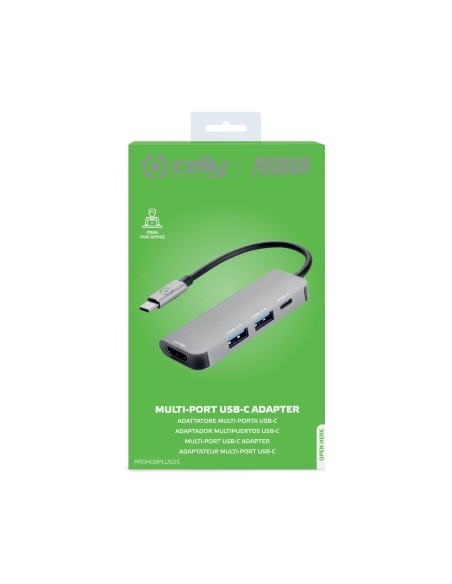 Celly Prohub USB 3.2 Gen 1 (3.1 Gen 1) Type-C Argento