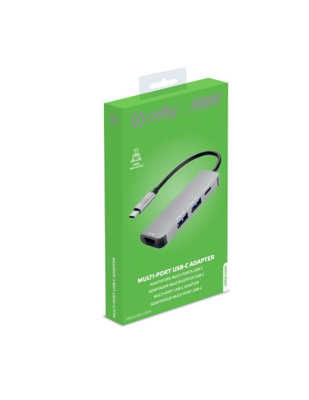 Celly Prohub USB 3.2 Gen 1 (3.1 Gen 1) Type-C Argento