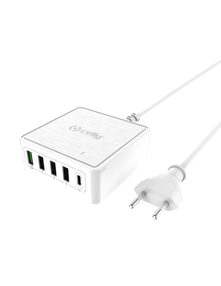 Celly PSUSBC60WWH Caricabatterie per dispositivi mobili Universale Bianco AC Ricarica rapida Interno