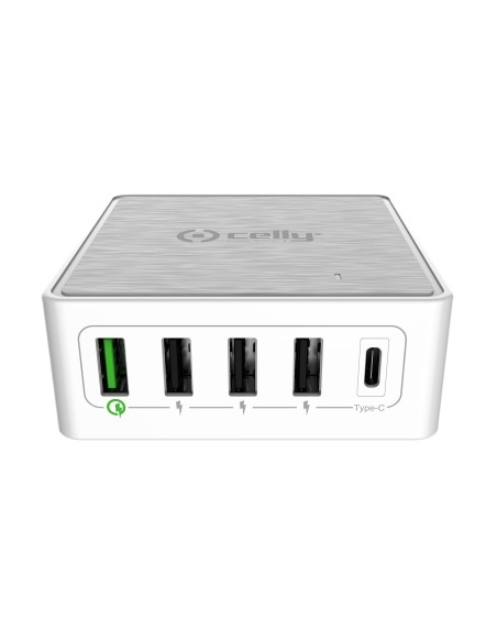Celly PSUSBC60WWH Caricabatterie per dispositivi mobili Universale Bianco AC Ricarica rapida Interno