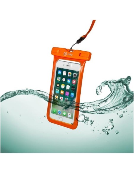 Celly SPLASHBAG18OR custodia per cellulare 15,8 cm (6.2") Custodia a sacchetto Arancione
