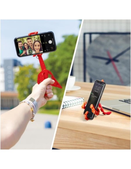 Celly Squiddy treppiede Smartphone fotocamera di azione 6 gamba gambe Rosso