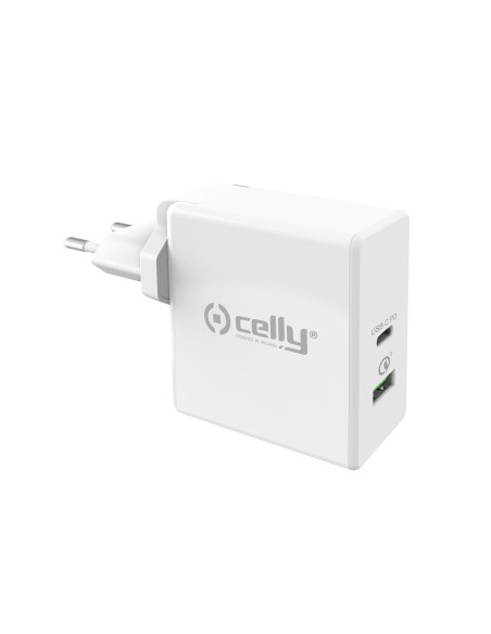 Celly TCUSBC30WWH Caricabatterie per dispositivi mobili Universale Bianco AC Ricarica rapida Interno