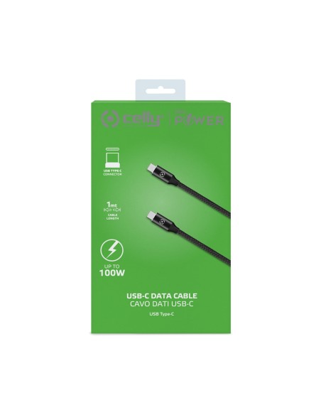 Celly USBCUSBCPDBK cavo USB 1 m USB C Nero